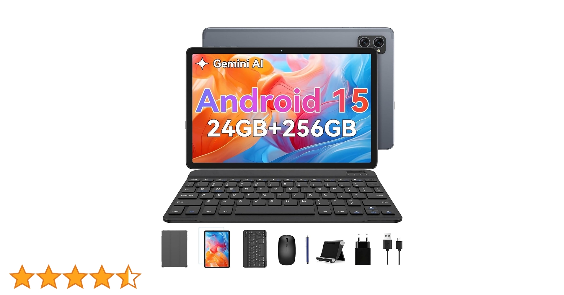 TABWEE T20 Tablet with Keyboard - Android 15, 24GB RAM +